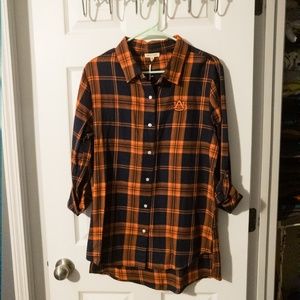 Auburn Plaid Button Up